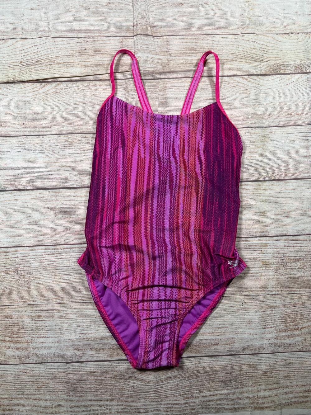 Speedo Pink & Purple Striped One-Piece Trainer‎ Swimsuit - Competitive Swim Team